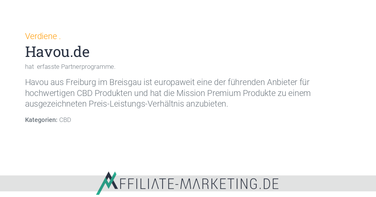 Havou.de Partnerprogramm