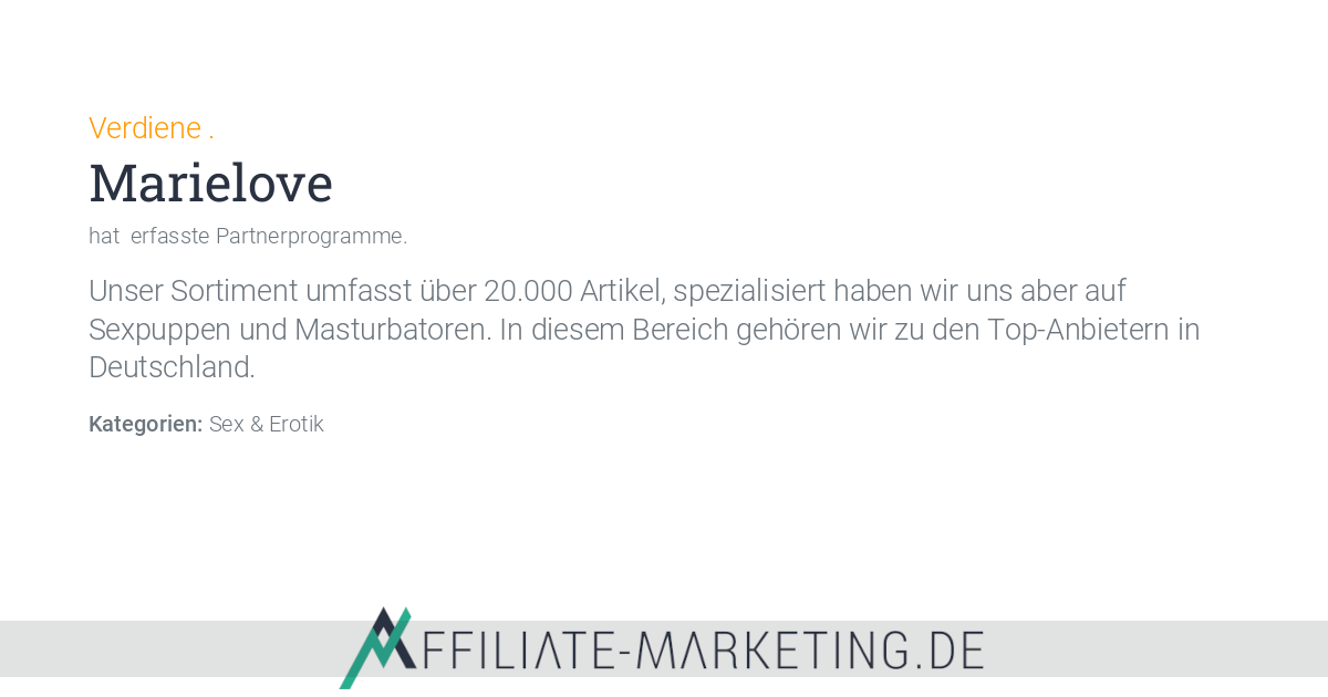 Marielove Partnerprogramm